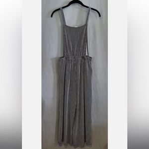 Sienna Sky Sleeveless Overall Knit Jumpsuit Striped Wide Leg - Small